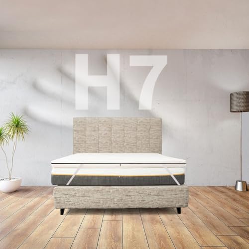 Topper aus weichem Memory-Schaum gegen Rückenschmerzen, Höhe 7 cm, für Einzelbett, 85 x 200 cm, abnehmbarer Topper, hypoallergen, mit Gummibändern zur Befestigung – Modell Cupid H7 von Comfy Line