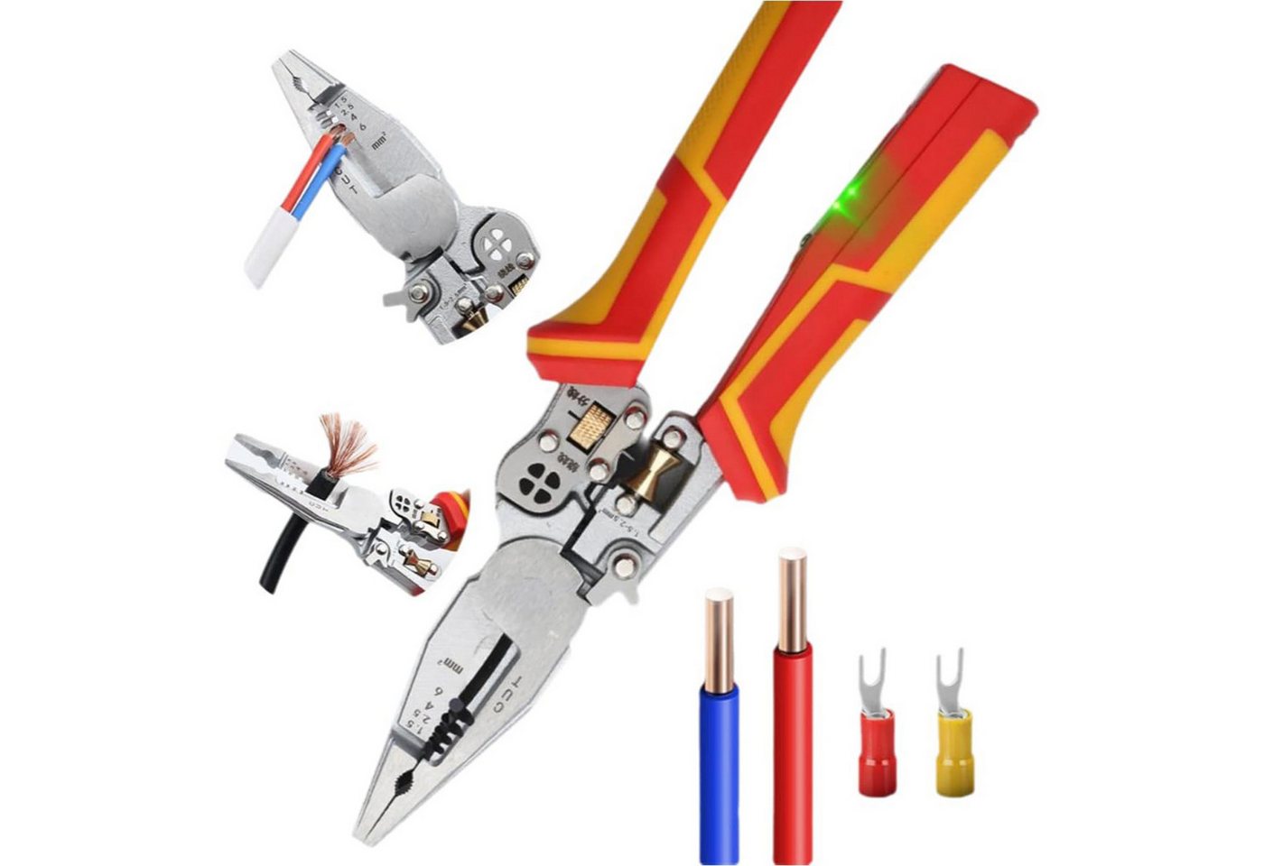 Comfy Mate Abisolierzange Generisch Abisolierzange mit Strommessfunktion 9 in 1 Zange Elektriker, Multifunktionszange für Elektriker, Multifunktionale Abisolierzange 1-tlg., Kabelschere zum Abisolieren, Crimpen, Schneiden, Ziehen, Wickeln, Spannungsprüfer Zange, Spalten Comfy Mate Abisolierzange Generisch Abisolierzange mit Strommessfunktion 9 in 1 Zange Elektriker, Multifunktionszange für Elektriker, Multifunktionale Abisolierzange 1-tlg., Kabelschere zum Abisolieren, Crimpen, Schneiden, Ziehen, Wickeln, Spannungsprüfer Zange, Spalten von Comfy Mate