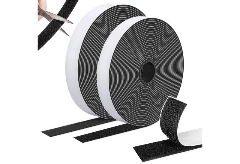 Comfy Mate Klettband Klettband Selbstklebend 10 m × 20 mm, extra stark & wiederverwendbar, (2-St., schwarz) von Comfy Mate