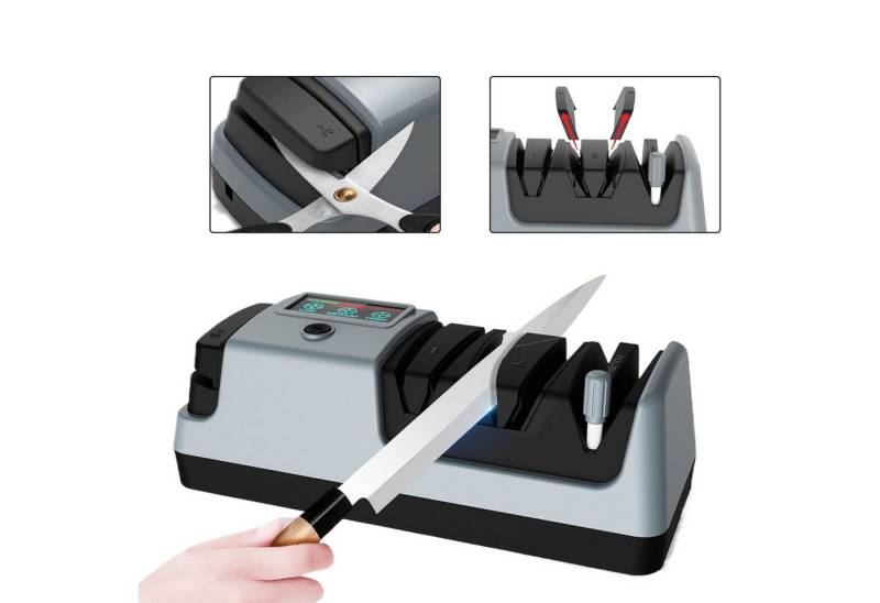 Comfy Mate Messerschärfer Elektrischer Messerschärfer Wiederaufladbarer für Raue und Feine, mit 3-Geschwindigkeiten Einstellung Ergonomisch Messer Schärfer von Comfy Mate
