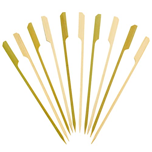 [100 Stück] 17,8 cm Bambus-Holz-Paddelspieße für Cocktails, Grillen, Vorspeisen, Obst und Sandwiches von Comfy Package