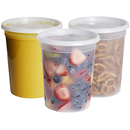 Comfy Package [24 Sets -. 32 unzen Kunststoff Deli Food Storage gefrierschrank behälter mit airtight lids von GUSTO