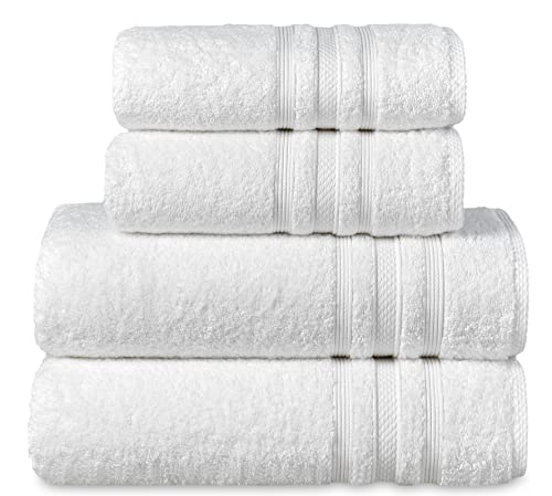 Comfy Wings 4-TLG Frottier Handtücher 100% Baumwolle Set mit verschiedenen Größen 2X Badetuch 70x140 und 2X Handtuch 50x100 cm, Frottee, Saugfähige Weiche Luxus Duschhandtücher, Badetücher (Weiß) Comfy Wings 4-TLG Frottier Handtücher 100% Baumwolle Set mit verschiedenen Größen 2X Badetuch 70x140 und 2X Handtuch 50x100 cm, Frottee, Saugfähige Weiche Luxus Duschhandtücher, Badetücher (Weiß) von Comfy Wings