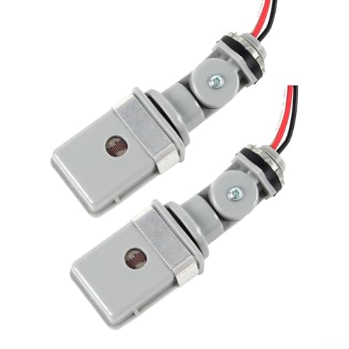 120 V Wechselstrom, 2 Stück Fotozellen-Sensor für Außenbeleuchtung mit IP54 wasserdichtem Design und intelligenter Verzögerungsfunktion für konsistente Lichtaktivierung und Deaktivierung von ComfyHarbor