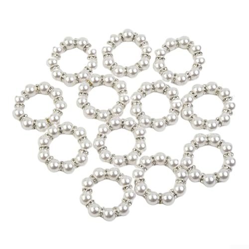 12er Set Serviette für Ringe zur Tischdekoration mit Perlenakzent, für Hochzeitsempfang, für Party und Familientreffen 12er Set Serviette für Ringe zur Tischdekoration mit Perlenakzent, für Hochzeitsempfang, für Party und Familientreffen von ComfyHarbor