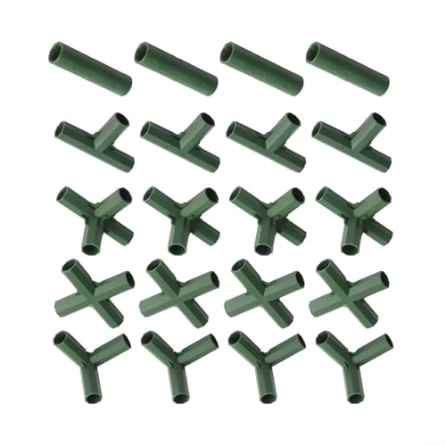 20 Stück Gewächshausverbinder 5 Arten für 16 mm Rahmenstabilität und Unterstützung von ComfyHarbor