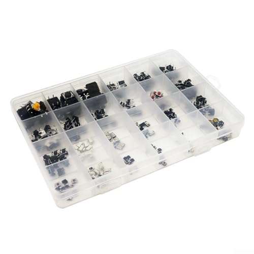 250PCS Druckknopfschalter Kit 25 Typen geeignet für Elektronik und Haushaltsgeräte von ComfyHarbor