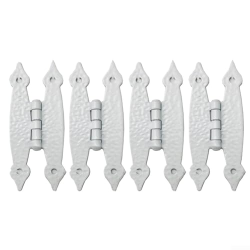 4 Stück Schranktürscharniere aus Gusseisen, Antik-Stil, H-förmige Scharniere, geeignet für Möbel und Holzbearbeitung (weiß) von ComfyHarbor