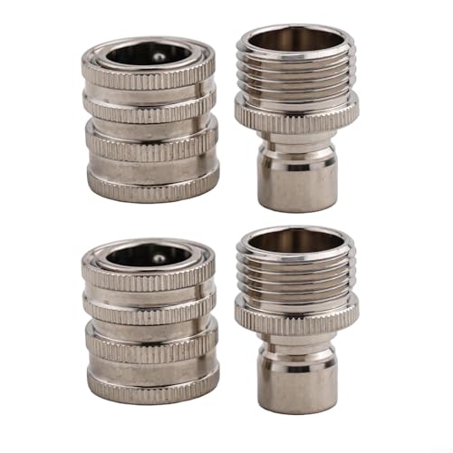 4-teiliges Gartenschlauchverbinder-Set, Edelstahlbeschläge für Rasensprinkler und Handsprüher von ComfyHarbor