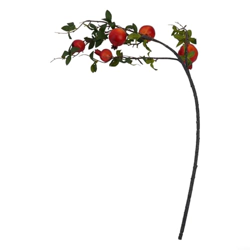 Ästhetische Kunstfruchtdekoration mit simulierten Herbstfrüchten wie Kakis und Granatäpfeln (roter Granatapfel) von ComfyHarbor