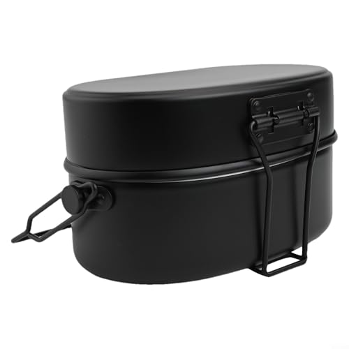 Aluminium-Kochtopf, vielseitig verwendbar, ideal für Picknicks im Freien (schwarz) von ComfyHarbor