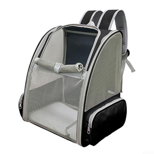 Atmungsaktiver Katzenrucksack für Reisen mit großem Dachfenster und Stauraum (schwarz) von ComfyHarbor