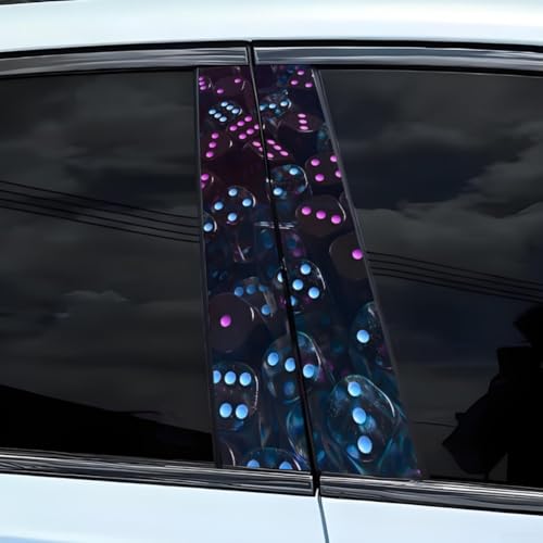 Aufkleber für Würfelmuster, wasserdicht, 2 Stück, für Auto, B-Säule, Türpfosten, langlebig, wetterfest, Fahrzeugzubehör (F) von ComfyHarbor