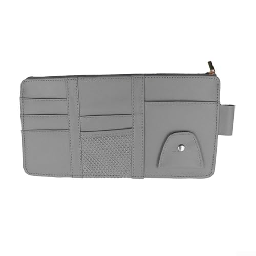 Auto-Sonnenblenden-Organizer mit mehreren Staufächern, einschließlich Reißverschlussfach, Netztasche, Kartenfächern und Brillenclip für Auto-Innenorganisation und Komfort (grau) von ComfyHarbor