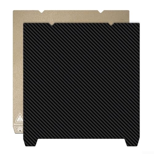 ComfyHarbor 3D-Drucker PEI Federstahl Bauplatte Doppelseitiges flexibles Druckblatt für K1 Max 315 x 310 mm für PLA ABS Schwarz Gelb (PEI + PET) von ComfyHarbor