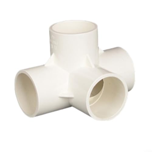 ComfyHarbor 50 Stück 4-Wege-PVC-Rohrverschraubungen Seitenauslass-T-Verbindungsstücke weiße Güteklasse Bauteile für Innen- und Außenbereich DIY-Projekte von ComfyHarbor