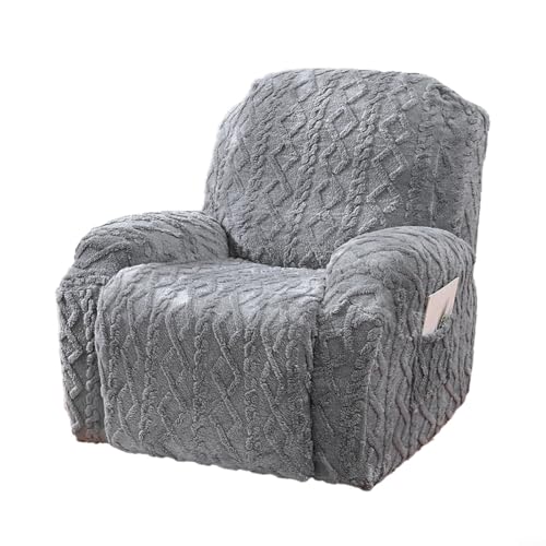 ComfyHarbor Dekorativer Schonbezug für Liegestuhl mit Aufbewahrungstaschen, elastischer Unterseite, Jacquard-Muster (grau) von ComfyHarbor