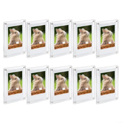 ComfyHarbor Doppelseitiger magnetischer Bilderrahmen aus Acryl, 10 Stück, transparent, rahmenlos, mit starken Magneten, für Heimbüro, Dekoration, mehrere Größen (7 x 12 cm) von ComfyHarbor
