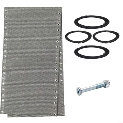 ComfyHarbor Ersatz-Stoff-Set für Outdoor-Liegestuhl, mit 4 Schwerkraftseilen, Schrauben, wetterbeständig, schnell trocknend, Netzbezug, für Gartenlounge (weißgrau) von ComfyHarbor