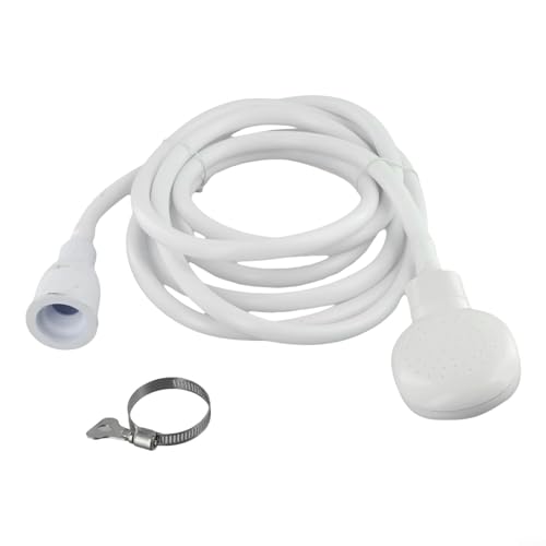 ComfyHarbor Flexibler Brauseschlauch mit Sprühkopf für Einzelhahn-Anschluss, passend für Standard-Badewannen, Gummidichtungen für wasserdichte Passform, geeignet für Haarwäsche, Haustierreinigung (2 m von ComfyHarbor