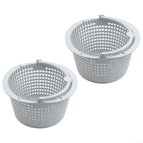 ComfyHarbor Für Hayward SPX1091C Skimmer-Filterkorb 2er-Pack – Ersatz für Poolsysteme, 16,5 cm oberer / 12 cm unterer Durchmesser, leicht zu reinigendes Griff-Design (weiß) von ComfyHarbor