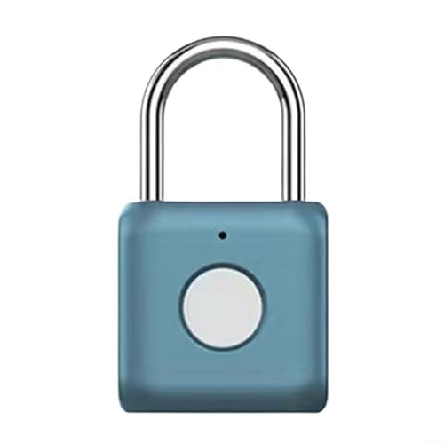 ComfyHarbor Intelligentes elektronisches Schloss, mit Fingerabdruckerkennungssystem, Metall-Sicherheits-Vorhängeschloss, wasserdichtes Design, für den Innen- und Außenbereich (blau) von ComfyHarbor