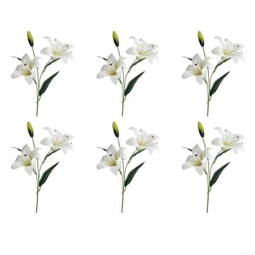 ComfyHarbor Künstliche Lilienblumen, 65 cm, Set mit 6 künstlichen Kunststoff-Stielen für Hochzeit, Party, Tafelaufsätze, Zuhause, Esstisch oder Gartendekoration, erhältlich in Weiß und Rosa (weiß) ComfyHarbor Künstliche Lilienblumen, 65 cm, Set mit 6 künstlichen Kunststoff-Stielen für Hochzeit, Party, Tafelaufsätze, Zuhause, Esstisch oder Gartendekoration, erhältlich in Weiß und Rosa (weiß) von ComfyHarbor