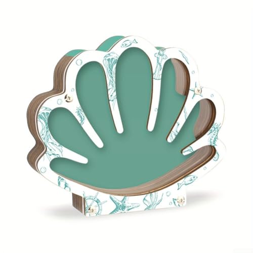 ComfyHarbor Küstenmuschel-Vitrine aus Holz mit transparentem Acrylfenster, Muschelförmige Andenken-Box für den Strand, Erinnerung, dekorativer Akzent (A) von ComfyHarbor