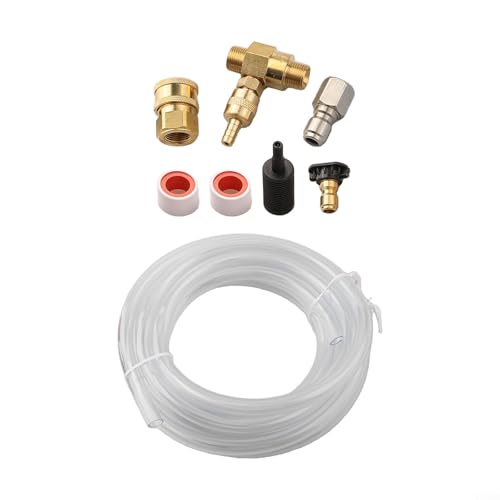 ComfyHarbor Messing Hochdruckreiniger Downstream Injector – 4000 PSI, verstellbarer Seifenspender, 2–5 GPM Durchflussmenge, 3/8 Zoll Quick Connect von ComfyHarbor