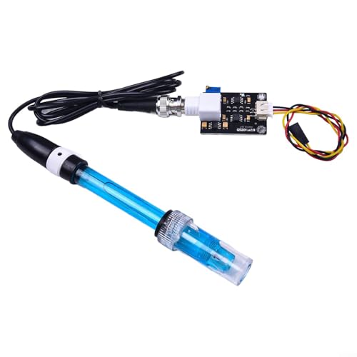 ComfyHarbor PH-Elektroden-Sensorsonde für Arduino, BNC-Anschluss & XH2.54-Schnittstelle, genaue Wasser-pH-Messung, 14 x 2 x 2 cm, schwarz, für Hydrokultur, Aquarien und Labors von ComfyHarbor
