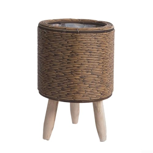ComfyHarbor Rattan-Blumenständer für den Innenbereich, dreieckige Halterung, Blumentopf, Schreibtisch-Pflanzenaufbewahrung, dreieckiger Rattan-Blumentopfständer für stilvolle von ComfyHarbor