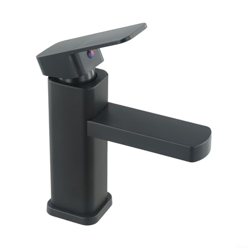 ComfyHarbor Schlanke Chrom-Wasserfall-Waschtischarmatur für Waschbecken, Theke mit quadratischem Mono-Design, Edelstahlkörper und Kunststoffgriff, für moderne Häuser von ComfyHarbor