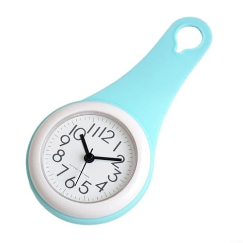 ComfyHarbor Silent Wall Clock Waterproof Bathroom Shower Digital Display Bathroom Timer With Foldable Hanging Tape Battery Operated (Cyan) von ComfyHarbor