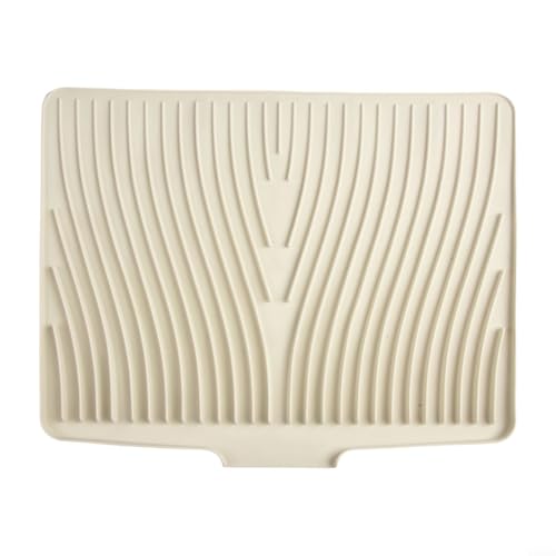ComfyHarbor Silikon-Abtropfmatte mit erhöhtem, abgeschrägtem Design, rutschfeste Oberflächen für Küche, Theke, Spüle (50 x 43 x 2 cm) (50 x 43 x 2 cm) (Reisweiß) von ComfyHarbor