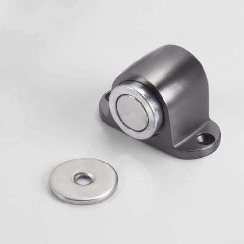 ComfyHarbor Unsichtbarer magnetischer Bodentürstopper mit starkem Halt für 10–12 mm Glas-, Badezimmer- oder Bürotüren, Zinklegierung, Antikollisions-Design, 2 Stück (grau) von ComfyHarbor