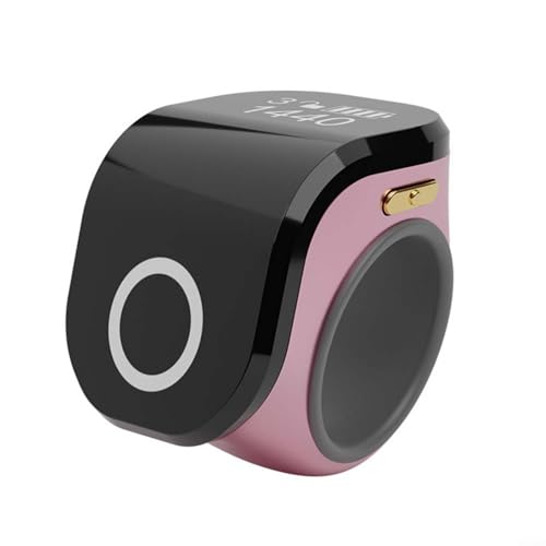 ComfyHarbor Verstellbarer intelligenter Ring, wasserdicht, 4-stelliger Zähler für Gebetserinnerungen, Touch-Display, elektronisches Zählgerät, mehrere Farben erhältlich (Roségold) von ComfyHarbor
