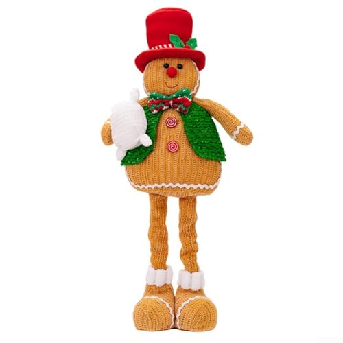 ComfyHarbor Weiches Plüsch-Weihnachtsmann-Puppen-Ornament mit einziehbaren Beinen für Feiertagskamin oder Bücherregal-Dekoration (Jungen) von ComfyHarbor