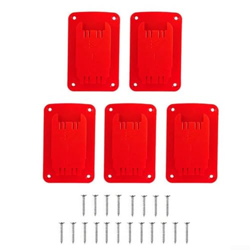 ComfyHarbor Werkzeughalter Batteriehalterung für 18 V Bohrwerkzeuge – Wandregal mit Montageschrauben – rotes Kunststoff-Organizer-Set – 5- oder 12-teiliges Set (5-teilig) von ComfyHarbor
