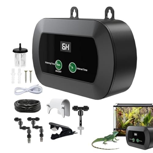 ComfyHarbor Zeitgesteuertes Sprühsystem Vernebelungsgerät, Automatischer Terrarienbefeuchter mit 360° drehbaren einstellbaren Düsen für Vivarien Leiser Betrieb ComfyHarbor Zeitgesteuertes Sprühsystem Vernebelungsgerät, Automatischer Terrarienbefeuchter mit 360° drehbaren einstellbaren Düsen für Vivarien Leiser Betrieb von ComfyHarbor