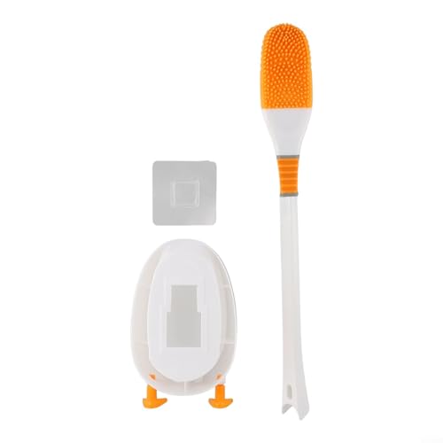 Duck Silikon-Toilettenbürste und Halter Set mit 360-Grad-Reinigungsbürstenkopf und Schwerkraft-basierter Aufbewahrungslösung (weiß) von ComfyHarbor