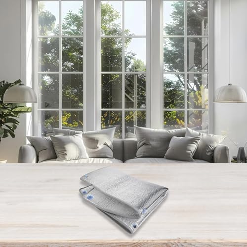 Energieeffiziente 8 mm Fensterisolierungsfolie mit Schutzkante und Aluminiumschicht (90 x 100 cm) von ComfyHarbor