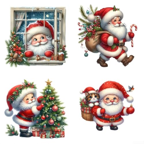 Festliche Weihnachtsmann-3D-Wand- und Fensteraufkleber, entworfen, um Innenräume während der Weihnachtszeit zu erhellen von ComfyHarbor