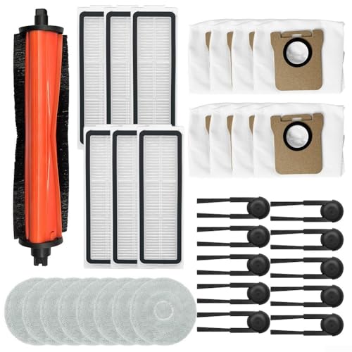 Für Mijia M40S OV31CN Roboter-Staubsauger-Ersatzzubehör-Set mit Anti-Rollbürste, Wischtuch, Filter, Staubbeutel und Seitenbürste für verbesserte Reinigungsleistung (B) von ComfyHarbor