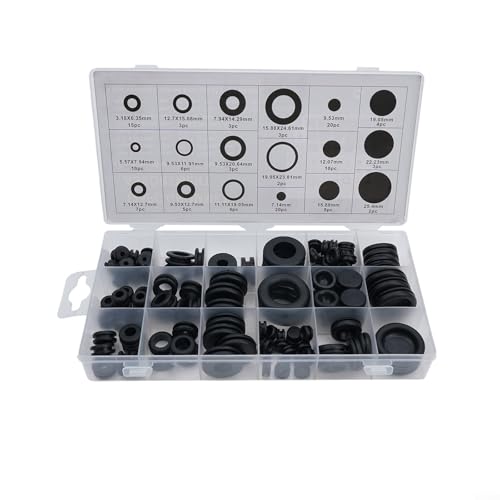 Gummi-Verkabelungstüllen-Set, 125 Stück, mit verschiedenen Größen, offene und geschlossene Abdecktüllen für Kabelschutz in Elektro- und Automobilanwendungen Gummi-Verkabelungstüllen-Set, 125 Stück, mit verschiedenen Größen, offene und geschlossene Abdecktüllen für Kabelschutz in Elektro- und Automobilanwendungen von ComfyHarbor