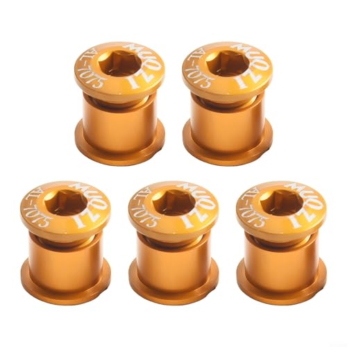 Kettenblattschrauben für Rennräder, leichtes Aluminium, für Geschwindigkeitsverbesserung, 5 Stück (B Gold) von ComfyHarbor