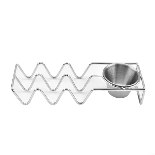 Leicht zu reinigende Taco-Halter aus Edelstahl, spülmaschinenfest, Design für die Reinigung (3 Gitter mit Tasse) von ComfyHarbor