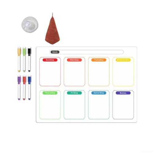 Magnetische, löschbare Wochenplantafel mit schnell trocknenden Markern und flexiblem Roll-Design für Zuhause oder Büro (B) von ComfyHarbor