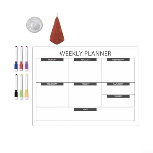 Magnetische, löschbare Wochenplantafel mit schnell trocknenden Markern und flexiblem Roll-Design für Zuhause oder Büro (D) von ComfyHarbor