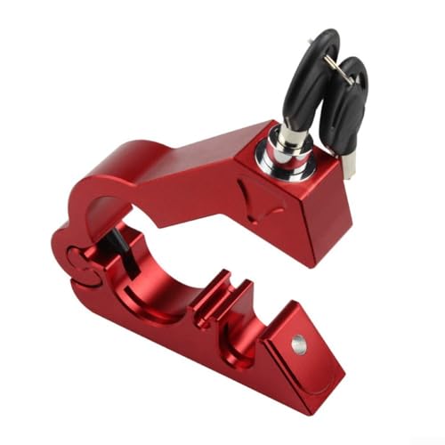 Motorrad-Helmschloss, CNC-gefräste Aluminiumlegierung, Diebstahlschutz, Sicherheitsschloss für Helme, Durchmesser 22 mm, 38 mm, robuste Konstruktion (rot) von ComfyHarbor