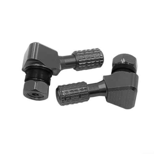 Motorrad-Reifenventil-Luftdüse, 2 Stück, CNC-Aluminium, Ersatzzubehör mit Gummi-O-Ringen und widerstandsfähiger eloxierter Oberfläche (Titan) von ComfyHarbor